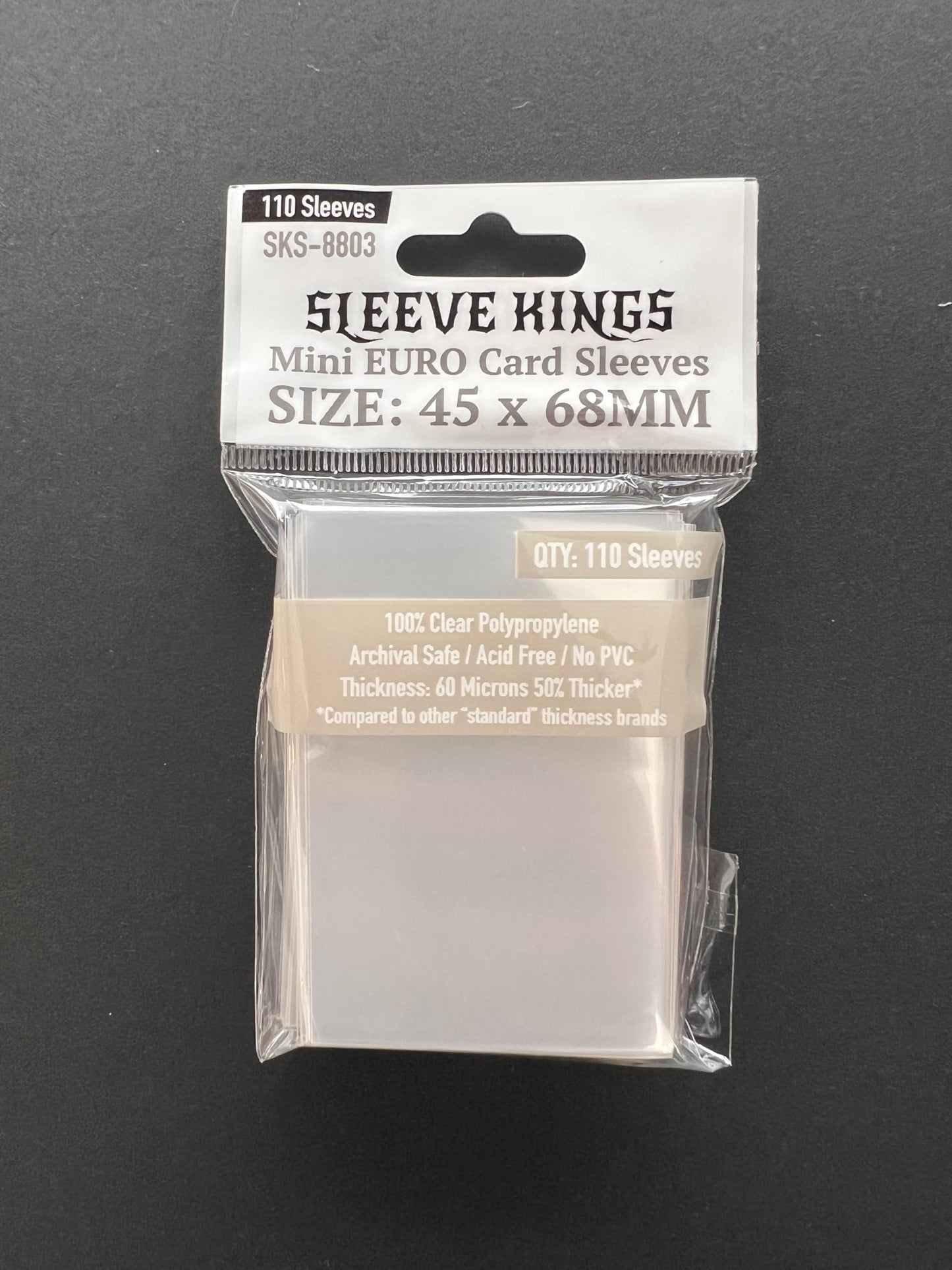 Sleeve Kings Mini Euro Card Sleeves 45 X 68 Mm (4X110 Pack, 440 Sleeves)
