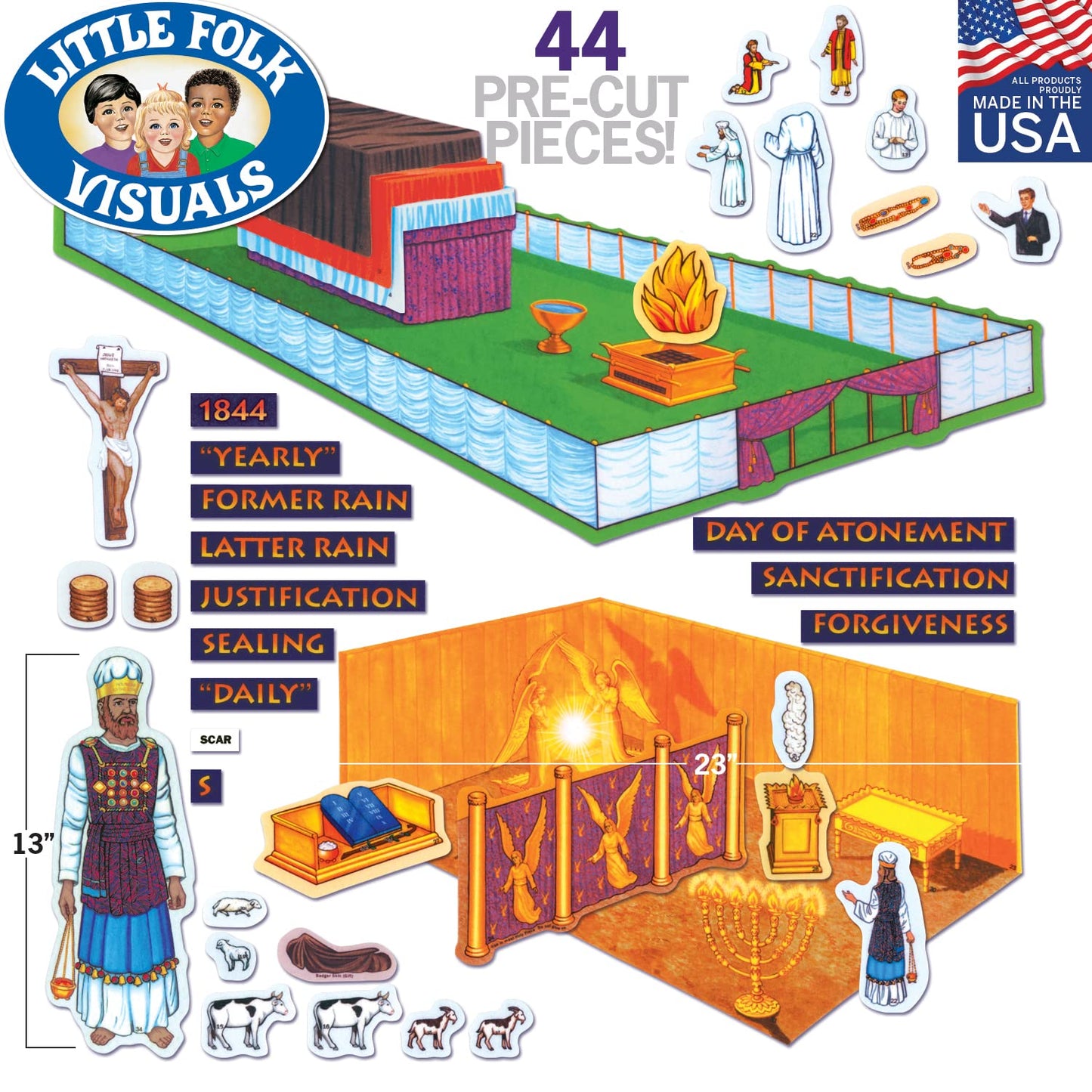 Little Folk Visuals Tabernacle Precut Flannel/Felt Board Figures, 32 Pieces Set