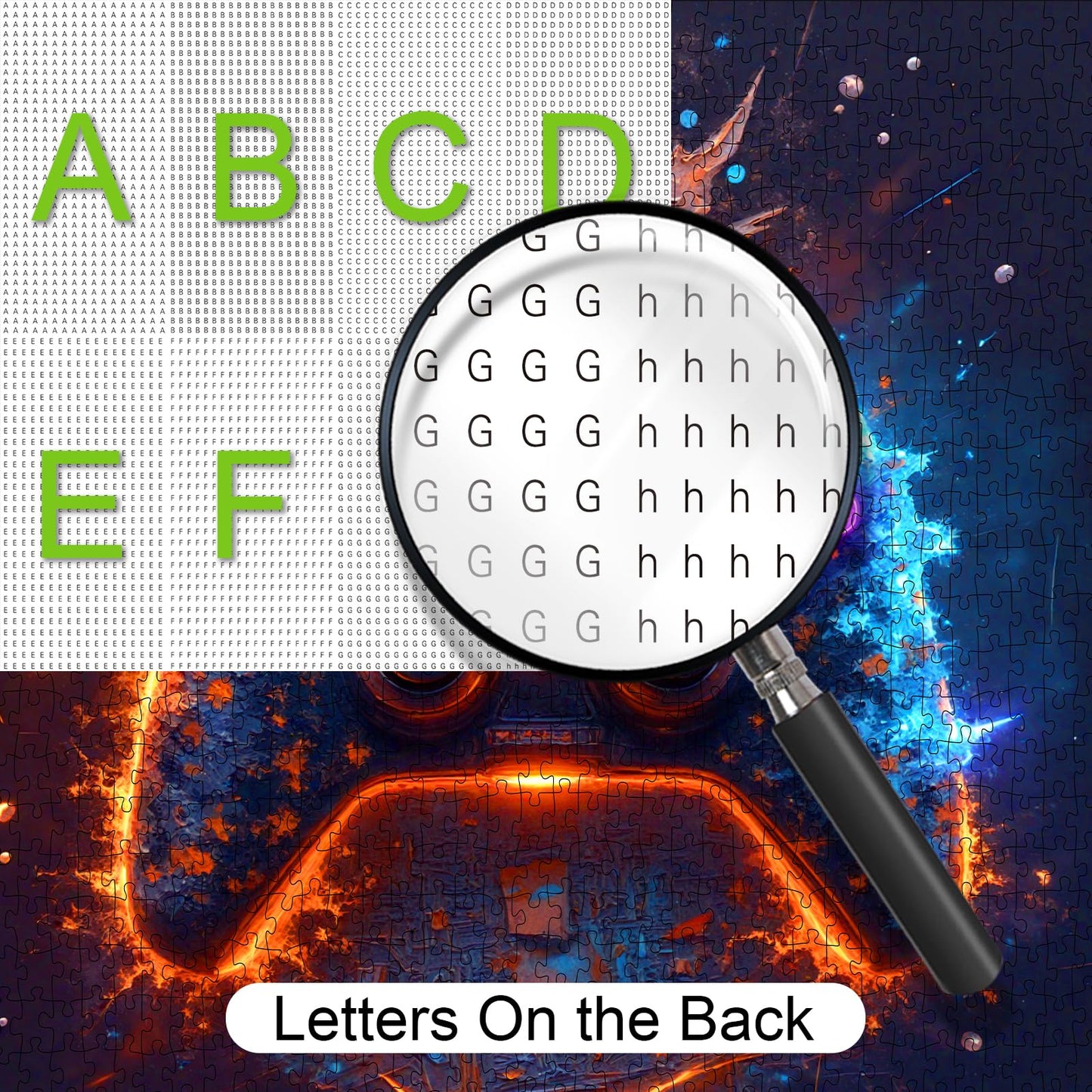 1000pcs Jigsaw Puzzle for mature-themeds - Ice and Fire Gamepad Design  Large Puzzle Toy mature-themed Game Gift - Family Interactive Game Puzzle DIY Game Room Decoration Brain Challenge Gift