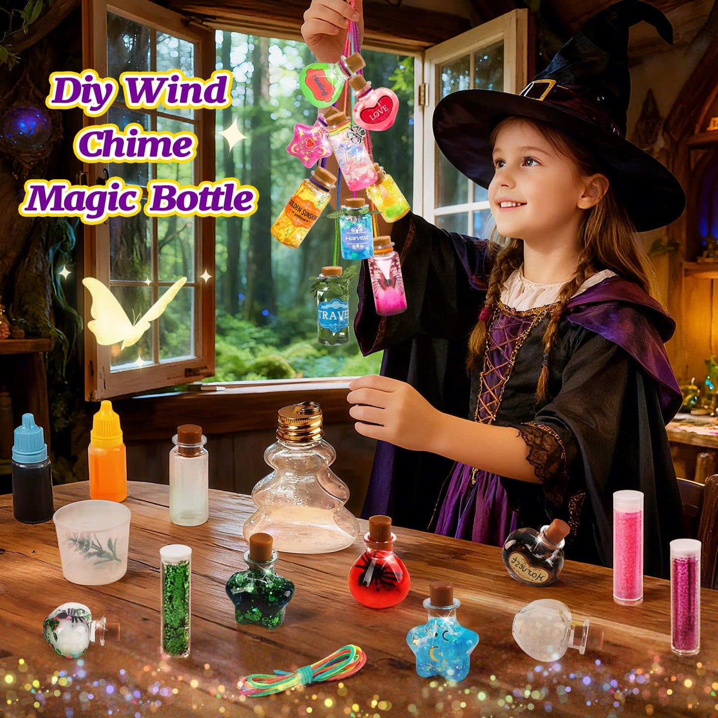 Potion Magic Kit for Kids  22 Magic Fairy Arts and Crafts Kit Potion Bottles Birthday Gifts Toys for Girls 6-12 Year Old Decorations School Family Craft Activities Party Favors