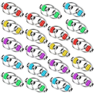 Skylety 10 Pcs Fidget Toy Bulk Bike Chain Key Ring Fidget Flippy Chain Toys For Adhd Stress Relief Finger Toys Flippy Key For Adults And Teens