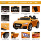 Aosom 6V Kids Electric Ride On Car, Licensed Audi Tt Rs With Suspension System And Remote Control, Horn, 5 Songs, Lights, Mp3 Pl