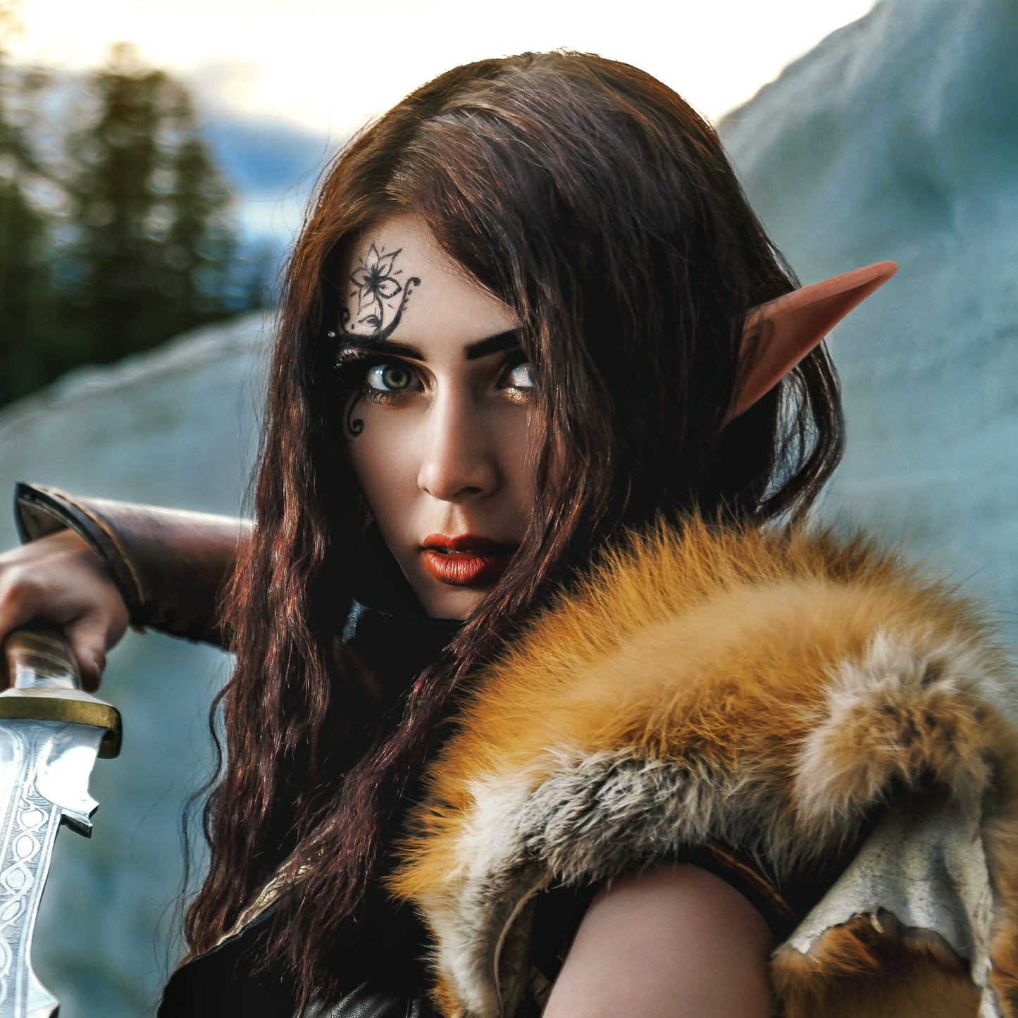 FRESHME Brown Silicone Pixie Elf Ears Set - 6 Pairs for Cosplay & Costumes