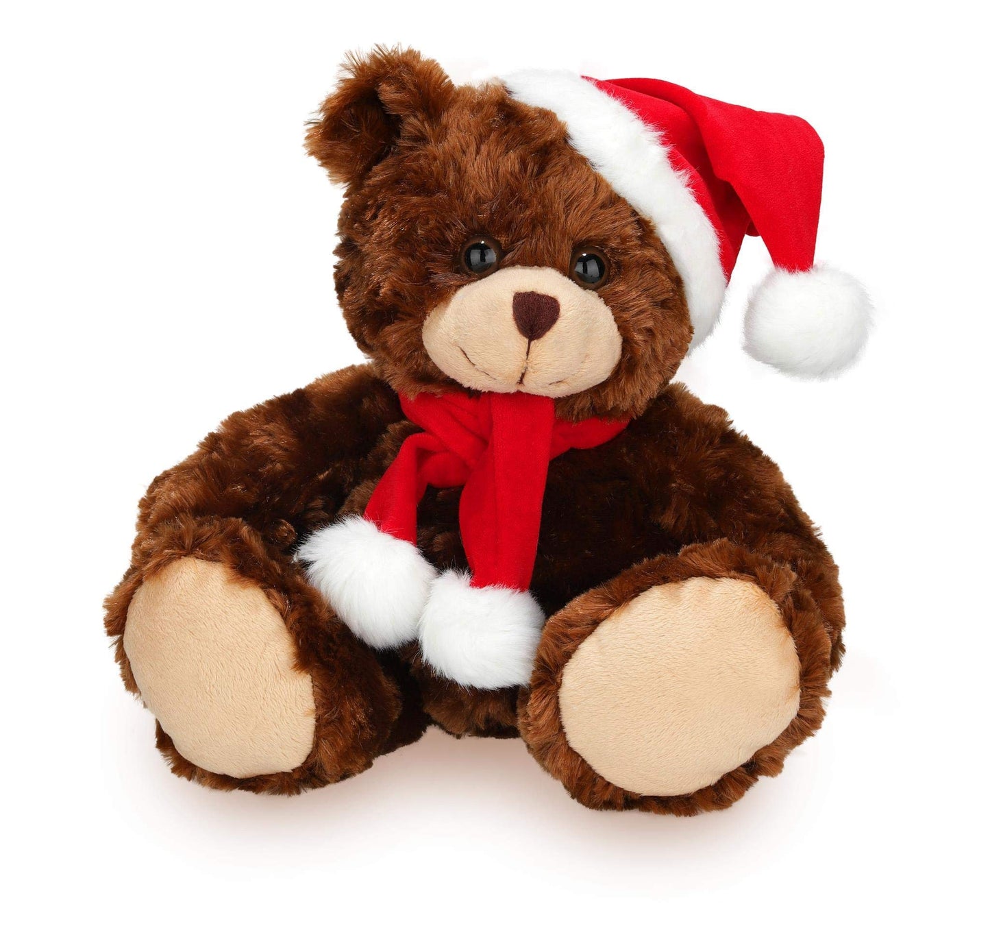 Plushland Adorable Soft and Hairy Santa Teddy Bear  Stuffed Animal Holiday Toys Christmas Accessories C A Perfect Toy Gift for Kids (New 6 Inches  Xmas Chocolate Bear)