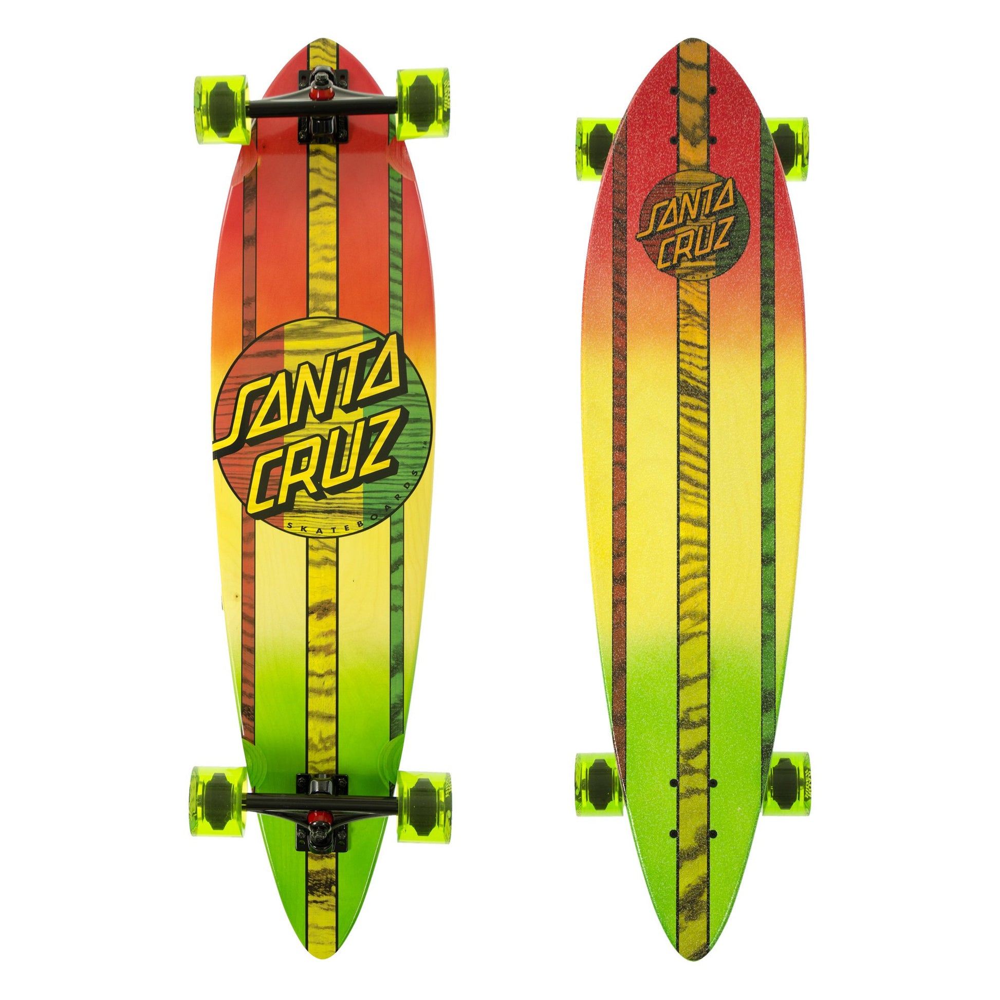 Santa Cruz Mahaka Rasta Fade Pintail Cruzer Complete Skateboard, Assorted, 39.0in L x 9.58in W