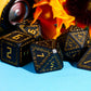 HDdais DND Dice Set, 7PCS Polyhedral Dice Set D&D for MTG Dungeons and Dragons Role Playing Game(Black)