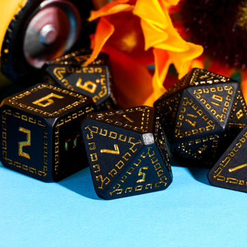 HDdais DND Dice Set, 7PCS Polyhedral Dice Set D&D for MTG Dungeons and Dragons Role Playing Game(Black)