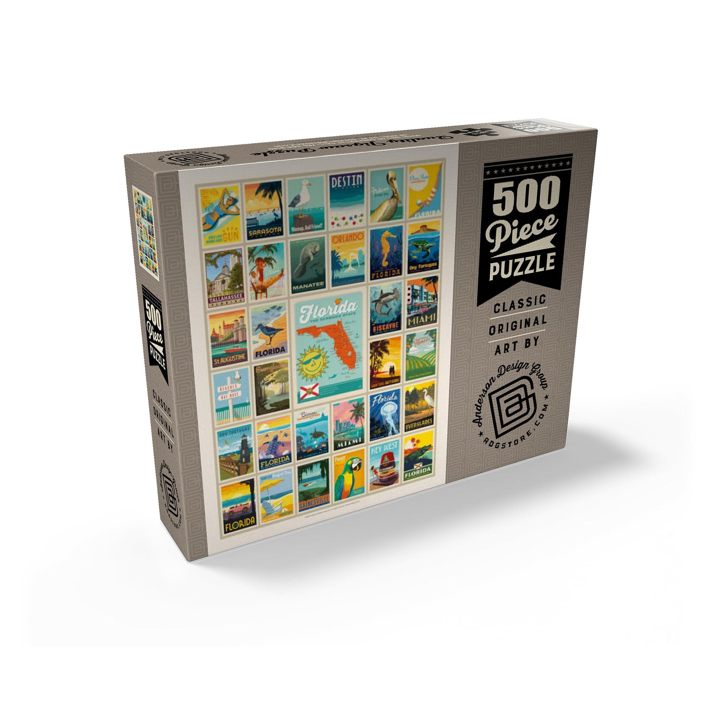 Mypuzzle Florida: Multi-Image Print, Vintage Poster - Premium 500 Piece Jigsaw Puzzle For Adults