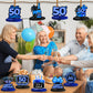 Happy 50th Birthday Honeycomb Centerpieces 9Pcs Stylish Sophisticated Blue Neon Theme Table Decor for Boys Girls Birthday Party