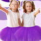 Zhanmai 5 Layered Tutu Skirt For Kids Tulle Tutu Skirt With Tube Socks Princess Runners Costumes Cosplay For Girls Kids (Purple,