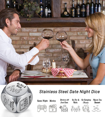 Fluzob Anniversary for Men Women Funny Couples Gift Date Night Dice Gifts for Him Her Boyfriend Husband Wife Girlfriend Gag Chri