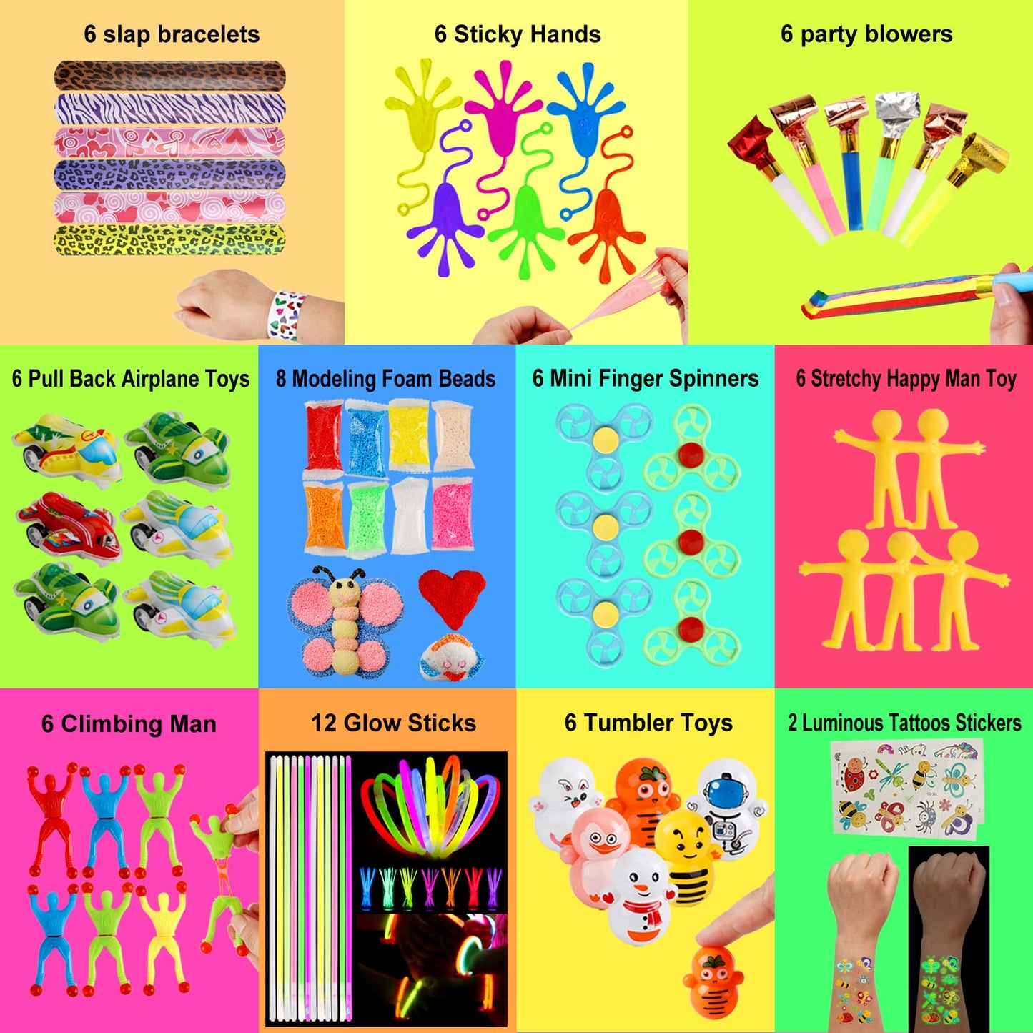 100 Pcs Fidget Toys Pack, Party Favors For Kids 8-12 Mini Autism Sensory Toy Goodie Bag Pinata Stuffers Treasure Box School Prizes Birthday Party Supplies Halloween Treat Xmas Gifts For Boys Girls 4-8