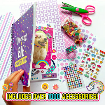 Girlzone Ultimate Collage Scrapbook Kit, Includes Scrapbook Stickers And Fun Scrapbook Accessories To Make An Amazing 40-Page Photo Album Scrapbook, Perfect For Valentine And Easter Gifts