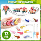 Honoson 12 Pcs 3D Printed Animal Keychains Bulk 3D Printed Small Animal Keychains Flexible Gift Articulating Pet Stress Relief f