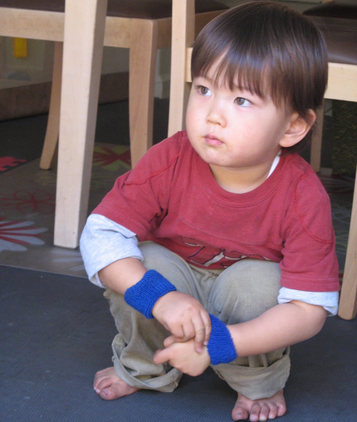 Couver Kids Children 1 Inch - Dark Orange Cotton Terry Cloth Wristband for School, Church, YMCA Activities or evens(6 Pairs)