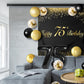 LINGPAR Black 75th Birthday Balloons Set - Cheers to 75 Years Garland Banner Decorations for Men & Women Party Supplies
