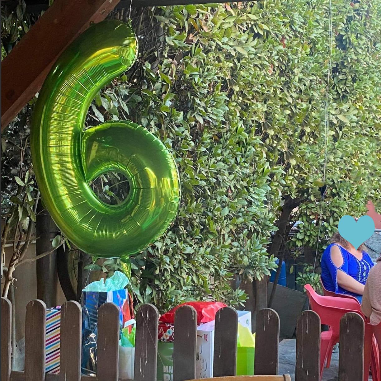 Paticool 40 Inch Green Number Balloon 6, Large Number Foil Balloons Mylar For Girl Boy Birthday Party Celebration Decorations Su