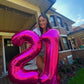 40 Inch Hot Pink 1 Balloon For First Birthday, 1St Number Balloons Birthday Decorations For Girl Kids Toddler Baby, One Giant Nu