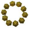 SmartDealsPro 10-Pack Retro 26mm Large 20 Sided Dice D20 Polyhedral Dice for DND RPG MTG Table Game(Retro Yellow)