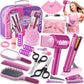 Toylink Hair Salon Pretend Play Toys For Girls 3 4 5 6 Year Old, Makeup Playset Toddler Dress Up Beauty Hair Stylist Kit With Ha