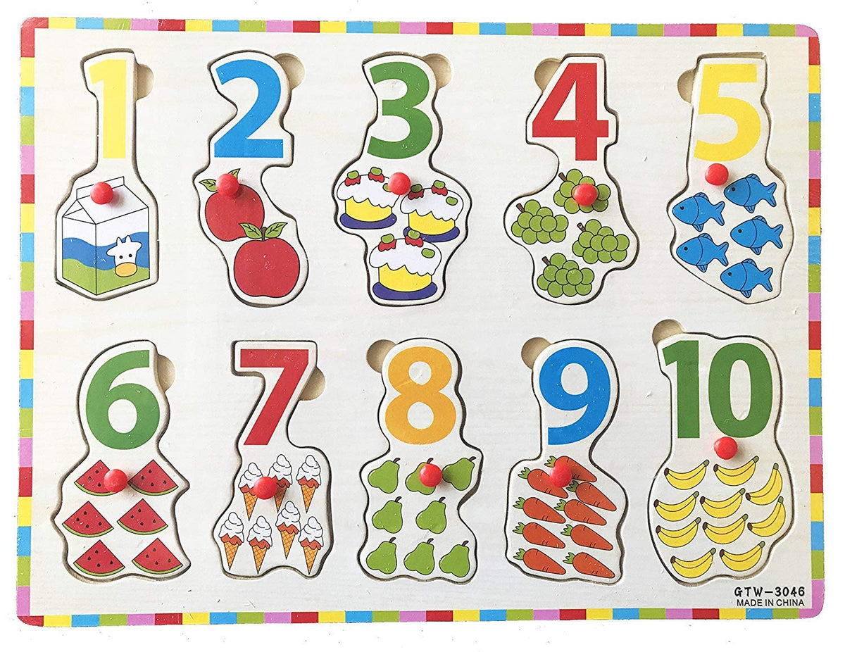 FunBlast Wooden Colorful Learning Board for Kids with Knobs  Educational Learning Wooden Board Tray  Multicolor