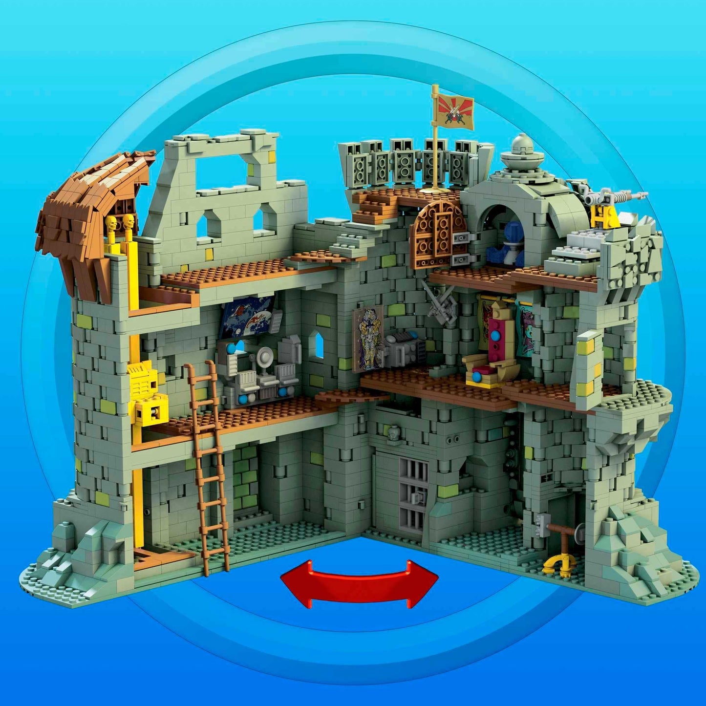 Mega Masters of The Universe Toy Building Set  MOTU Castle Grayskull with 3508 Pieces  6 Micro Action Figures and Accessories  for Collectors