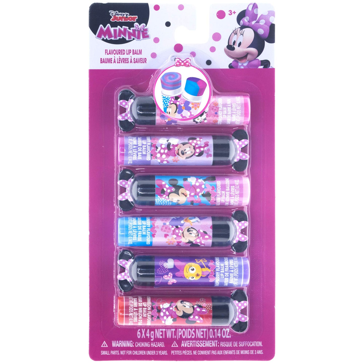 Townley Girl Minnie Mouse Ears Lip Balm - 6 Count - Fun Disney-Inspired Flavor