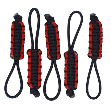 Bubbasgaragetv - Large Heavy Duty Paracord Zipper Pulls (Red)