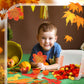 Fall Sensory Bin Fillers - 353 PCS Thanksgiving Fine Motor Toys for Kids  Autumn Counting Sorting Set with Felt Leaves Tweezers & Clip for Sorting Counting Training Preschool Learning Activity
