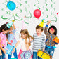 30 PCS Party Swirl Decorations Green Shinny Foil Hanging Swirl Decorations with Double-swirls and Single-swirls Plastic Streamer