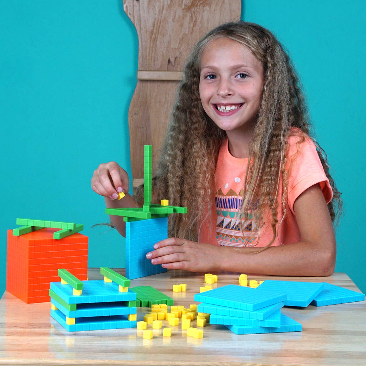 Simply Magic 131 PCS Base Ten Blocks - Math Manipulatives for K-3, Place Value & Counting Cubes, Assorted Colors