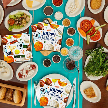 Sports Themed Party Decorations, 40Pcs Sports Party Napkins, All Star Sports Paper Napkins Basketball Football Baseball Soccer B