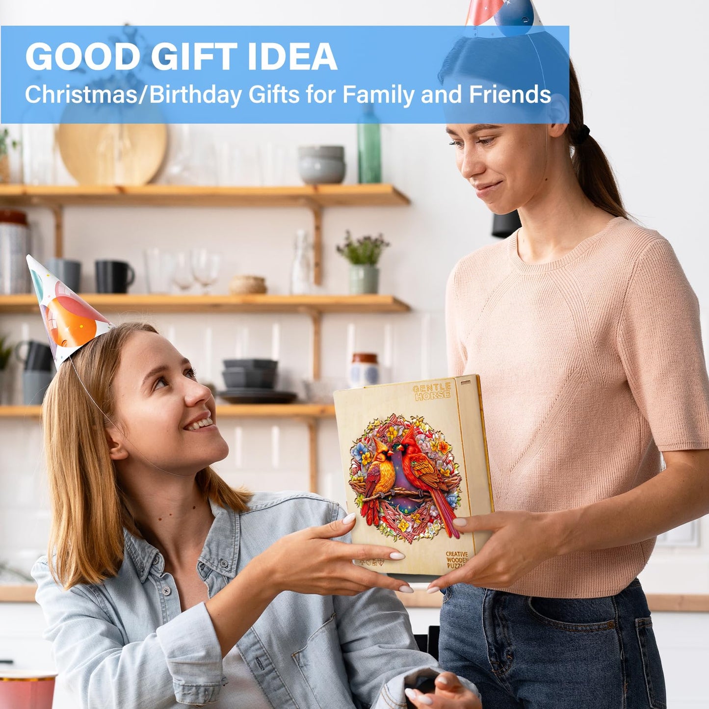 Wooden Puzzles for mature-themeds  Cardinal Wood Puzzles mature-themed  Unique Animal Shape Wooden Jigsaw Puzzle  Christmas Birthday Gifts for Women Men Puzzle Game Lovers (S - 9.9?9.8in - 100pcs)