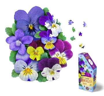 Madd Capp: I Am Violet - 350 Piece Jigsaw Puzzle - 8006 - Ages 10+, Unique Floral-Shaped Border, Challenging Random Cut, Include