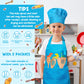 R HORSE Kid Apron and Chef Hat Set 2Pcs Adjustable Children Blue Kitchen Apron Dress up Role Play Chef Toy Kid Funny Cooking Gif
