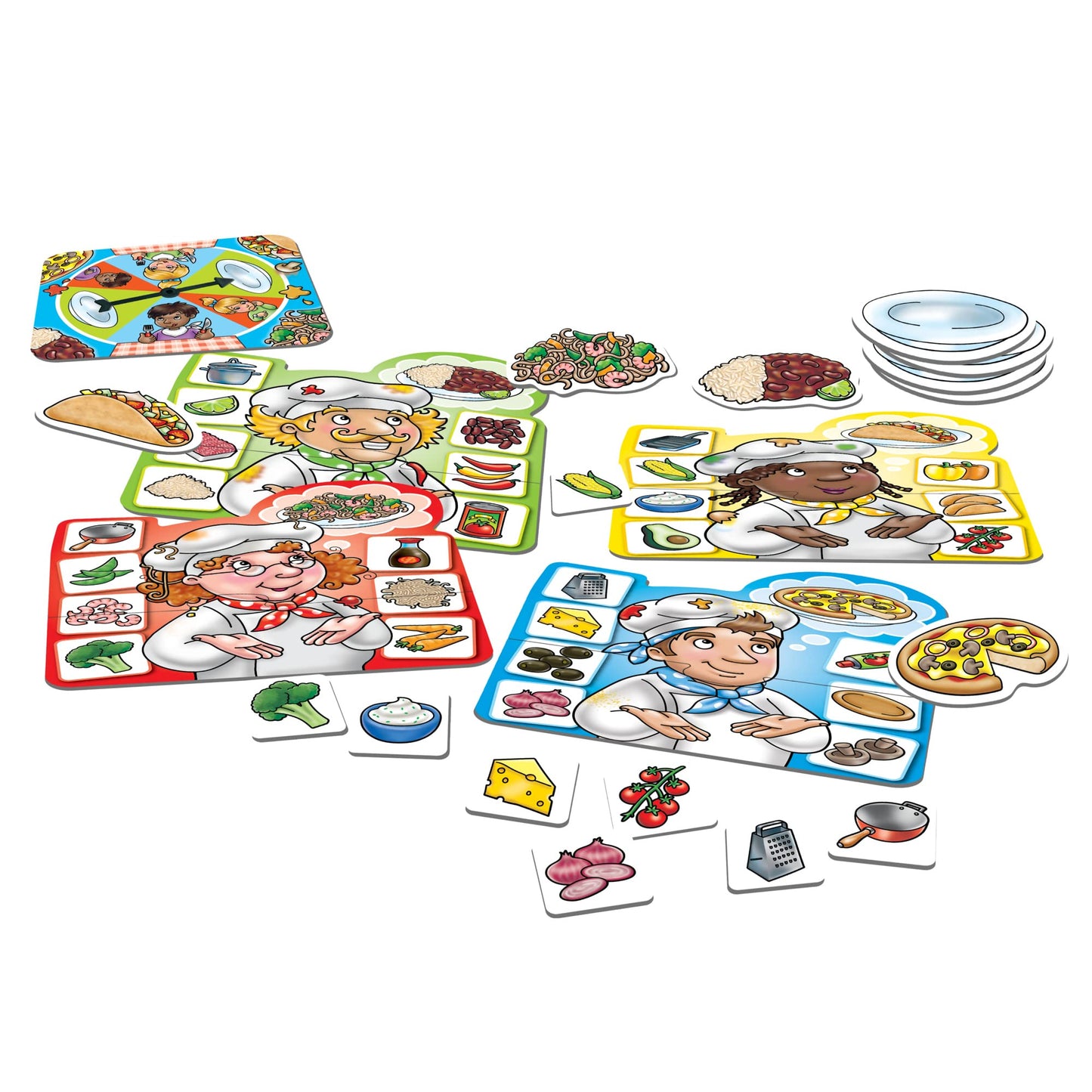 ORCHARD TOYS Moose Crazy Chefs Game - Fun Matching Game for Ages 3-6, 2-4 Players, Multicolor, Model 91034, Card Material