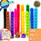 The Young Scientists Club Stem Cubes, Build, Learn & Create With 100+ Math Cubes Manipulatives, 4-In-1 Educational Games, Math Cubes For Kids Ages 4-8, Awesome Learn Through Play Toys