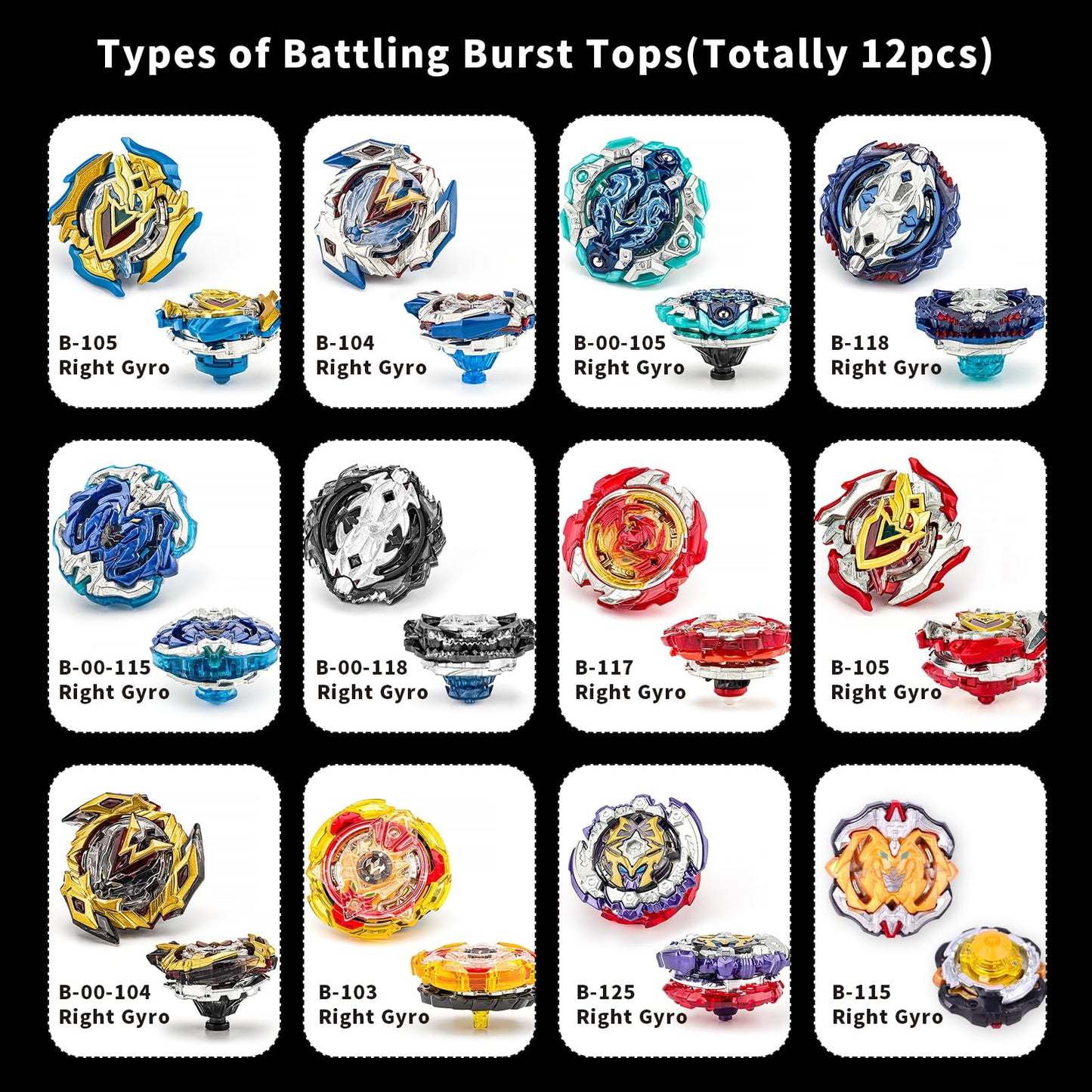 AIBREAY Bey Battling Top Burst Gyro Toy Set 12 Spinning Tops 3 Launchers 1 Grip Toy cutting edge Combat Battling Game with Portable Storage Box Gift for Kids Children Boy and Girl Ages 6+