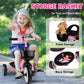 Liberry Toddler Tricycle for Girls 2 3 4 Years Old, Kids Trike with Bell, Front Back Basket and Removable Pedal, 3 Wheel Bike Ou