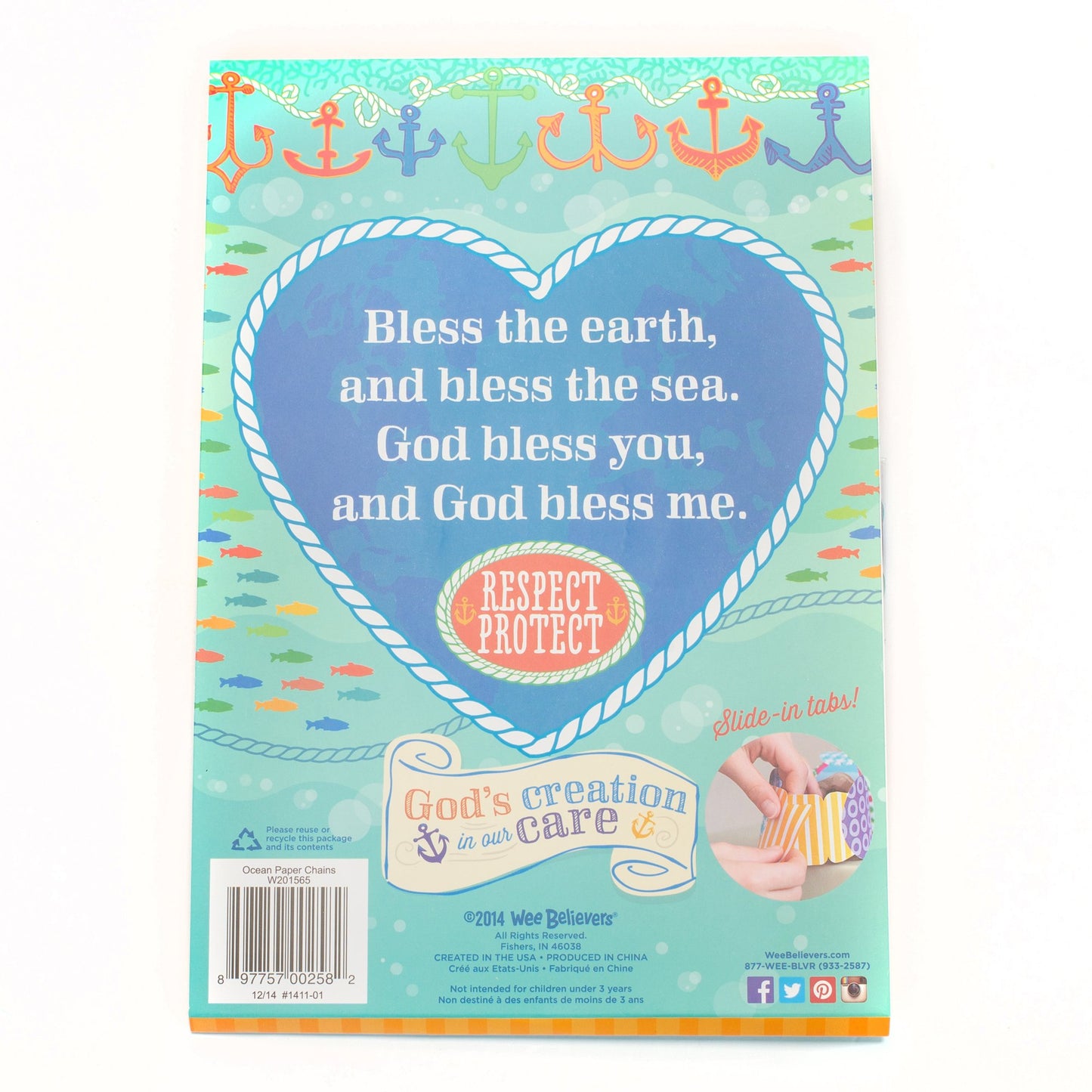 Wee Believers Oceans Respect and Protect Gods Creation 24 Foot Paper Chain Activity Set