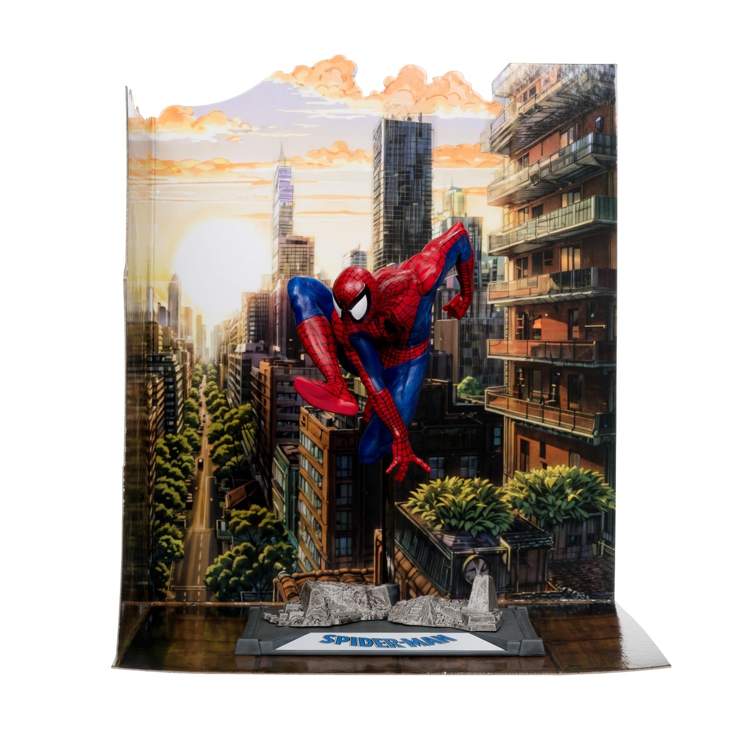 Mcfarlane Toys - Marvel Spider-Man 1:10Th Scale Posed Figure With Scene (Spider-Man #6)