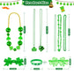 Zugm 50 Pcs St. Patricks Day Accessories, Dressing-Up St. Patricks Day Supplies Set With Green Shamrock Glasses, Shamrock Neckla
