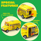 JOYIN 4 Pcs 7'' Long Vehicle Toy Set, Toddlers Cars with Lights and Siren Sound, Including Play Police Car, School Bus, Toy Garb