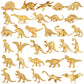 Augtoy Gold Plastic Mini Dinosaur Figures Toys 48Pcs Party Favors Supplies Birthday Dino Cupcake Toppers Prizes Box Toddler Kids Classroom Boy Girl Goodie Bags Easter Eggs Stuffers Pinata Filler