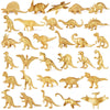 Augtoy Gold Plastic Mini Dinosaur Figures Toys 48Pcs Party Favors Supplies Birthday Dino Cupcake Toppers Prizes Box Toddler Kids Classroom Boy Girl Goodie Bags Easter Eggs Stuffers Pinata Filler