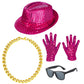 Kids Dance Hip Hop Jazz Costume Boys Sequin Vest Hat Sunglasses Set For Dance Party 7-8 Years Rose