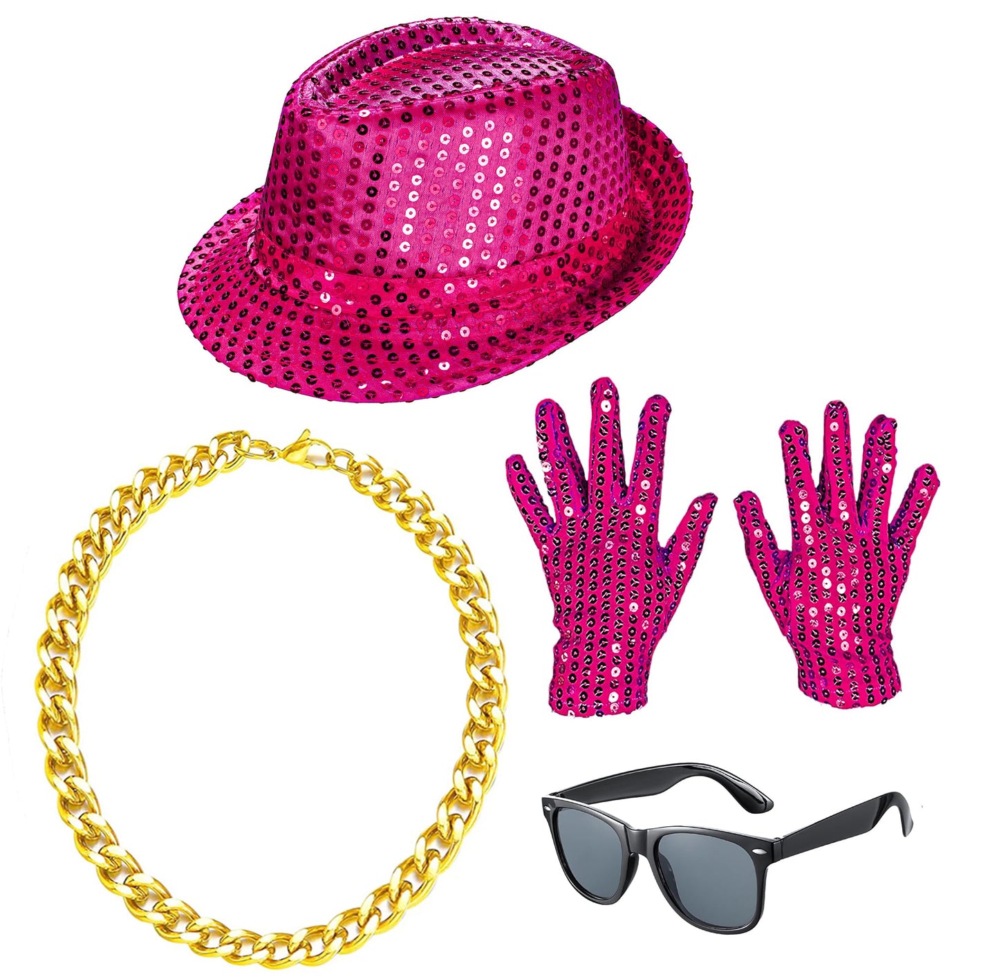 Kids Dance Hip Hop Jazz Costume Boys Sequin Vest Hat Sunglasses Set for Dance Party 4-5T Rose