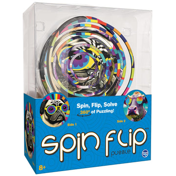 Spin Flip Puzzle: Hippy Dog & Cow, 14 Rings, 3D Puzzle, Challenging, Fun, Interactive Brain Teaser For Kids And Adults, Fidget T