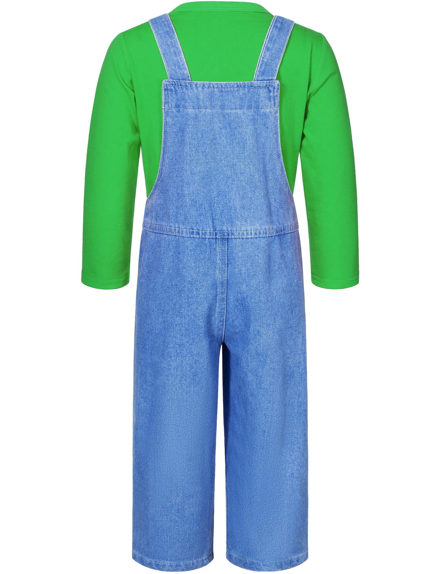 Mavoka Plumber Costume For Kids Shirt Overalls Glove Boys Halloween Party Cosplay 3-4T Green