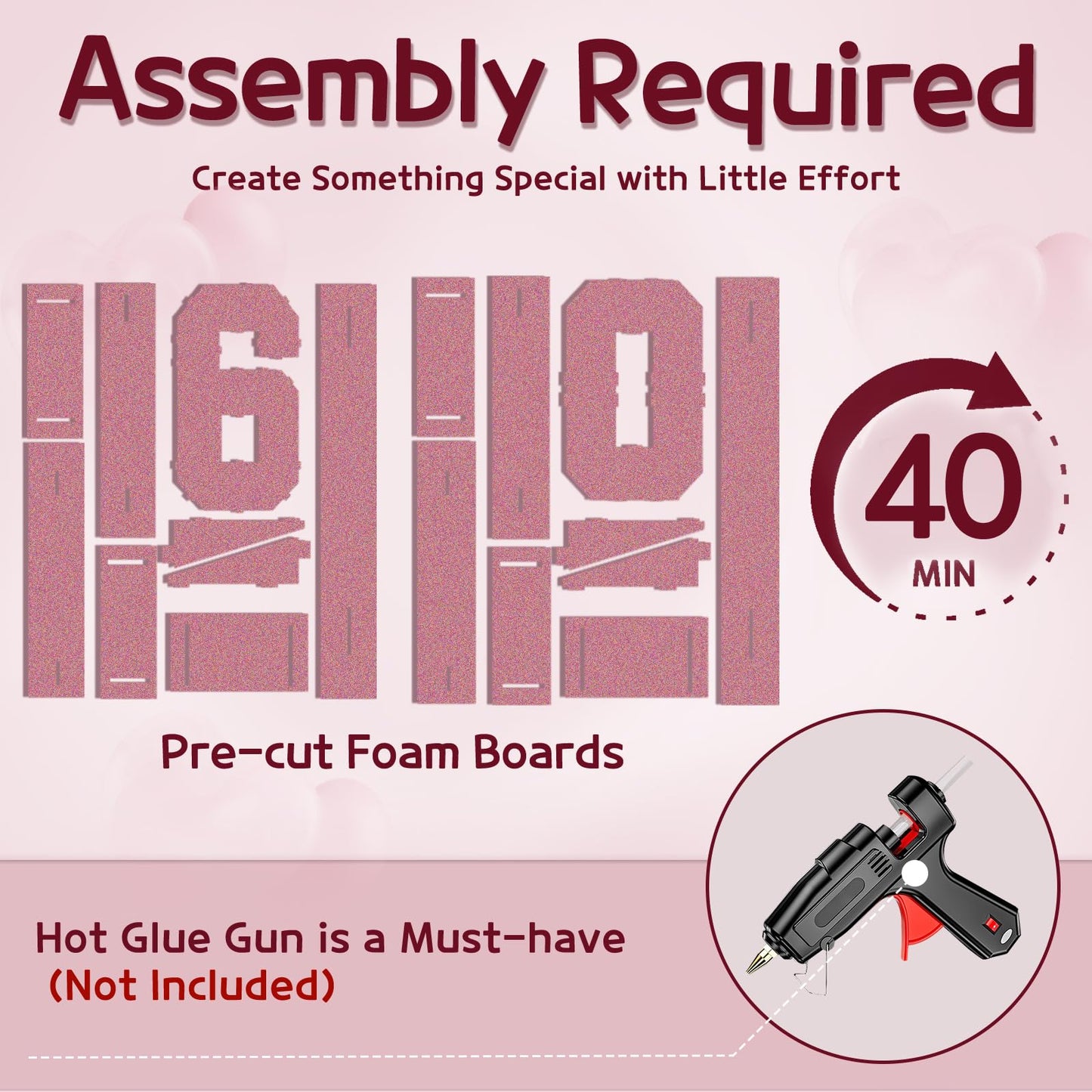 Imprsv Marquee Numbers Pink 60Th-Birthday Decorations: Large 3Ft Light Up Number Rose Gold 60 Birthday Decoration For Women Men